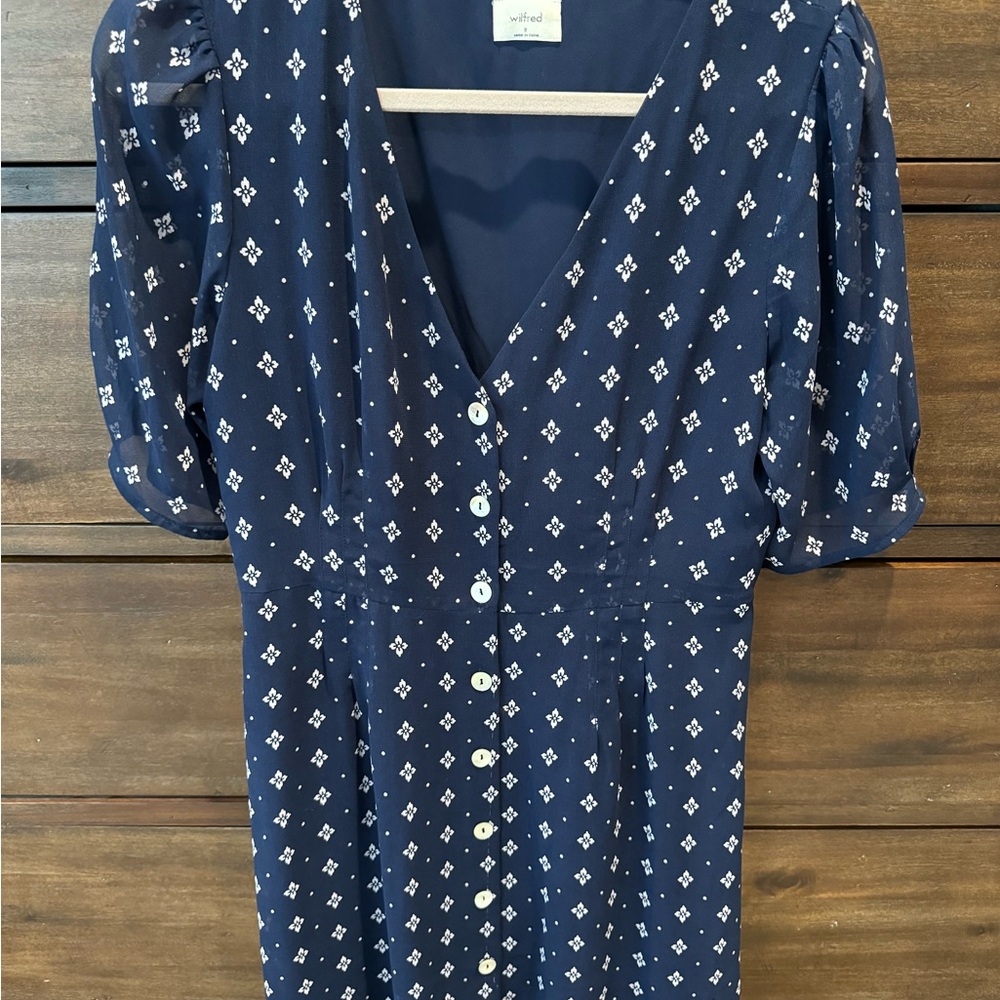 Wilfred Navy Blue Mini Dress